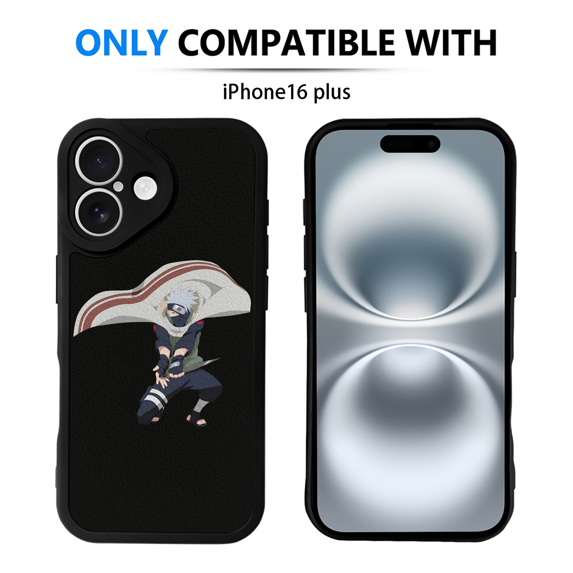 （画像用） NARUTO -ナルト- はたけ カカシ Hatake Kakashi 【iPhone 16シリーズ対応】シリコンスマホケース（レザー調） 材質：シリコン